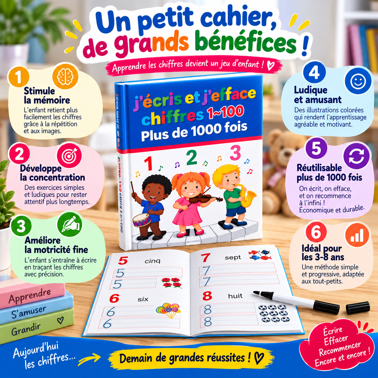 J'écris, j'efface plus de 1000 fois - Mathématique