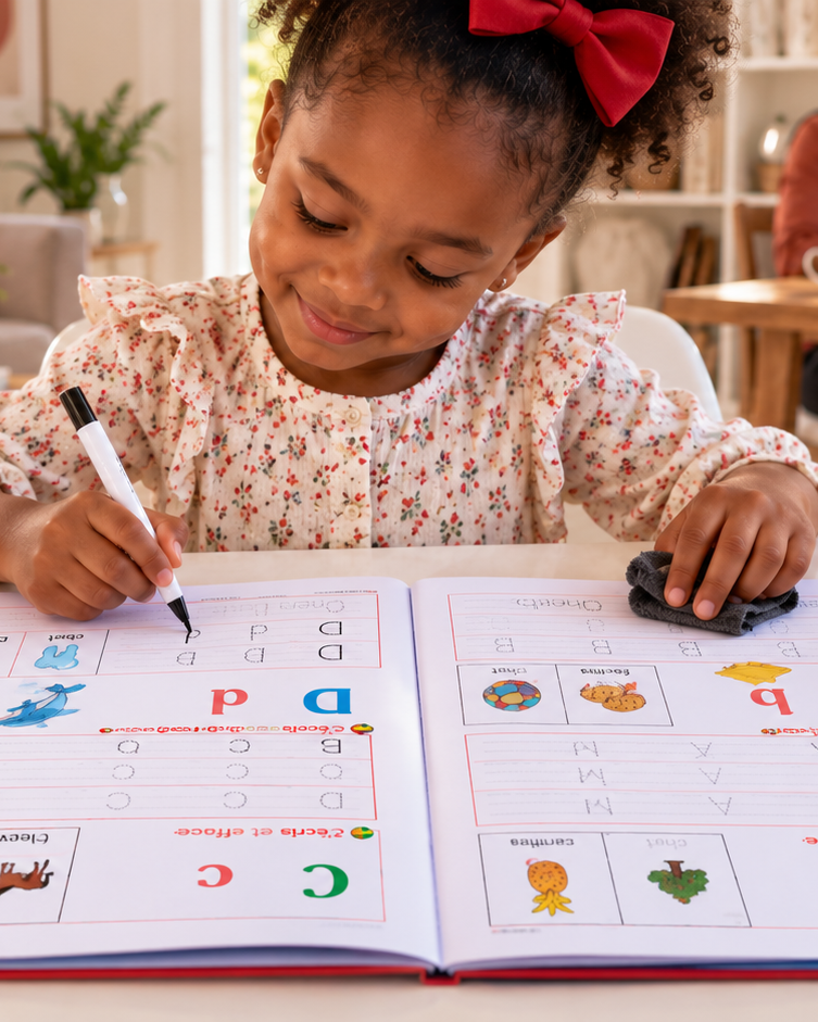 Un enfant pratique à la maison
